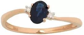Diamond Sky Jewelry Auksinis žiedas su deimantais ir safyrais „Vidurnakčio Žvaigždynas“