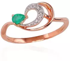 Diamond Sky Jewelry Auksinis žiedas su deimantais ir smaragdais „Grotex III“