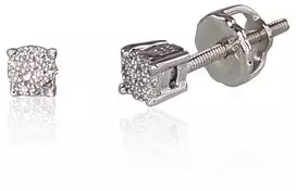 Diamond Sky Jewelry Auksiniai auskarai-vinukai su deimantais „Klasika“