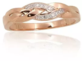 Diamond Sky Jewelry Auksinis žiedas su deimantais „Auksinė Banga VII“