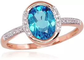 Diamond Sky Jewelry Auksinis žiedas su deimantais ir topazais „Femme Fatale“