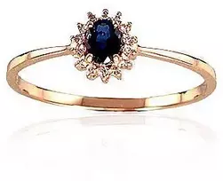 Diamond Sky Jewelry Auksinis žiedas su deimantais ir safyrais „Ferro VI“
