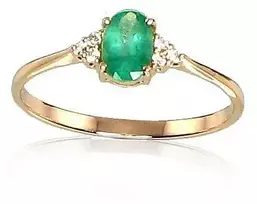 Diamond Sky Jewelry Auksinis žiedas su deimantais ir smaragdais „Grakštumas IX“