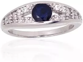 Diamond Sky Jewelry Sidabrinis žiedas su cirkoniais ir safyrais „Aida“