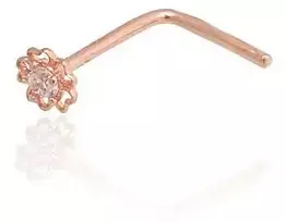 Diamond Sky Jewelry Auksinis nosies auskaras su cirkoniais „Auksinė Gėlė VII“