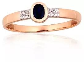 Diamond Sky Jewelry Auksinis žiedas su deimantais ir safyrais „Grakštumas XII“