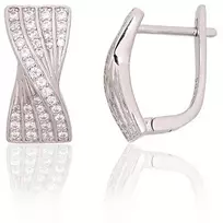 Diamond Sky Jewelry Sidabriniai auskarai su cirkoniais „Golden Sparks II“