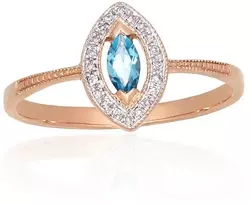 Diamond Sky Jewelry Auksinis žiedas su deimantais ir topazais „Aleksandrija V“
