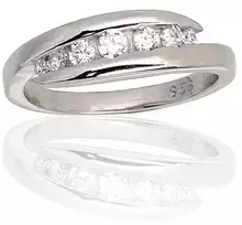 Diamond Sky Jewelry Sidabrinis žiedas su cirkoniais „Kamelija II“