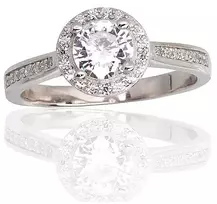 Diamond Sky Jewelry Sidabrinis žiedas su cirkoniais „Širdys ir Strėlės II“
