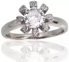 Diamond Sky Jewelry Sidabrinis žiedas su cirkoniais „Širdys ir Strėlės V“