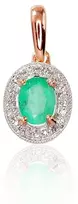 Diamond Sky Jewelry Auksinis pakabukas su deimantais ir smaragdais „Sofia VII“