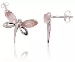 Diamond Sky Jewelry Sidabriniai auskarai su kvarcu „Butterfly III“