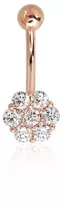 Diamond Sky Jewelry Auksinis pilvo auskaras su cirkoniais „Auksinė Gėlė IV“