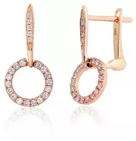 Diamond Sky Jewelry Auksiniai auskarai su deimantais „Omega“