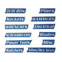 Magnetic Tool Box Labels 12-Piece Reusable Steel Tool Box Organize Magnet Tags For Organization Identifying Positioning Garage mėlyna