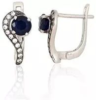 Diamond Sky Jewelry Sidabriniai auskarai su cirkoniais ir safyrais „Melody III“