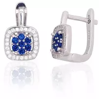 Diamond Sky Jewelry Sidabriniai auskarai su cirkoniais „Akmeninė Gėlė III“