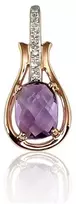 Diamond Sky Jewelry Auksinis pakabukas su deimantais ir ametistais „Grakštumas“