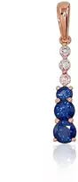 Diamond Sky Jewelry Auksinis pakabukas su deimantais ir safyrais „Kamelija V“