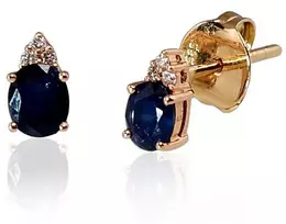 Diamond Sky Jewelry Auksiniai auskarai su deimantais ir safyrais „Notika“