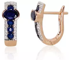 Diamond Sky Jewelry Auksiniai auskarai su deimantais ir safyrais „Eternity II“