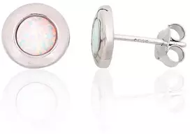 Diamond Sky Jewelry Sidabriniai auskarai su opalitu „Mėnulio Žavesys XV“
