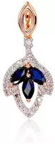 Diamond Sky Jewelry Auksinis pakabukas su deimantais ir safyrais „Aleksandrija“