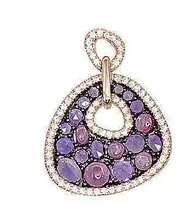 Diamond Sky Jewelry Auksinis pakabukas su deimantais ir ametistais „Saulėta Simfonija III“