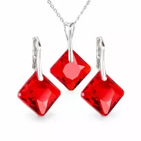 Diamond Sky Jewelry Sidabrinis papuošalų rinkinys moterims „Shimmer (Light Siam)“ su Swarovski® kristalais