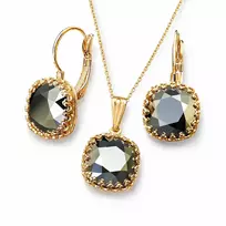 Diamond Sky Jewelry Papuošalų rinkinys moterims „Vintage V (Light Chrome)“ su Swarovski® kristalais