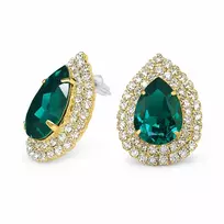 Diamond Sky Jewelry Auskarai „Jasmine (Emerald)“ su Swarovski® kristalais