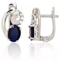Diamond Sky Jewelry Sidabriniai auskarai su cirkoniais ir safyrais „Melody II“