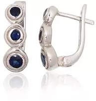 Diamond Sky Jewelry Sidabriniai auskarai su safyrais „Louise“