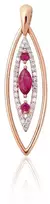 Diamond Sky Jewelry Auksinis pakabukas su deimantais ir rubinais „Princesės Ašara VI“
