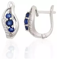Diamond Sky Jewelry Sidabriniai auskarai su cirkoniais ir safyrais „Vine“