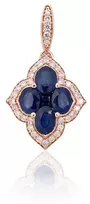 Diamond Sky Jewelry Auksinis pakabukas su deimantais ir safyrais „Deimantų Gėlė VIII“
