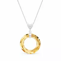 Diamond Sky Jewelry Sidabrinis pakabukas „Cosmic Ring (Golden Shadow)“ su Swarovski® kristalais