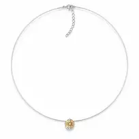 Diamond Sky Jewelry Nematomas sidabrinis pakabukas „Invisible (Fancy Champagne)“ su Swarovski® kristalu