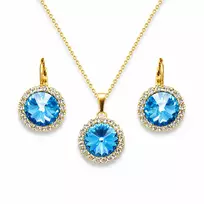 Diamond Sky Jewelry Papuošalų rinkinys moterims „Clarice (Aquamarine Mėlyna)“ su Swarovski® kristalais