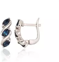 Diamond Sky Jewelry Sidabriniai auskarai su safyrais „Infinity“