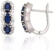 Diamond Sky Jewelry Sidabriniai auskarai su cirkoniais ir safyrais „Sophie“