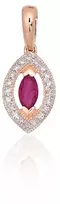 Diamond Sky Jewelry Auksinis pakabukas su deimantais ir rubinais „Aleksandrija V“