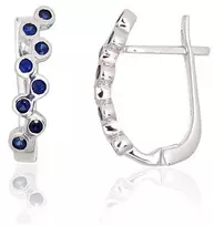 Diamond Sky Jewelry Sidabriniai auskarai su safyrais „Arabica“