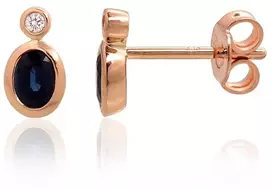 Diamond Sky Jewelry Auksiniai auskarai su deimantais ir safyrais „Constance“