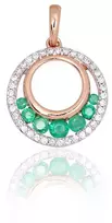 Diamond Sky Jewelry Auksinis pakabukas su deimantais ir smaragdais „Atėnė“