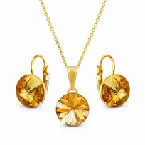Diamond Sky Jewelry Papuošalų rinkinys moterims „Clarice II (Golden Shadow)“ su Swarovski® kristalais