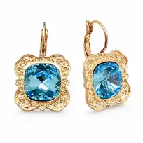 Diamond Sky Jewelry Auskarai „Nostalgia (Aquamarine Mėlyna)“ su Swarovski® kristalais