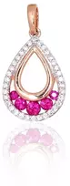 Diamond Sky Jewelry Auksinis pakabukas su deimantais ir rubinais „Atėnė V“