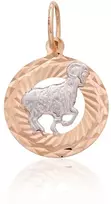 Diamond Sky Jewelry Auksinis zodiako ženklo pakabukas „Avinas VII“